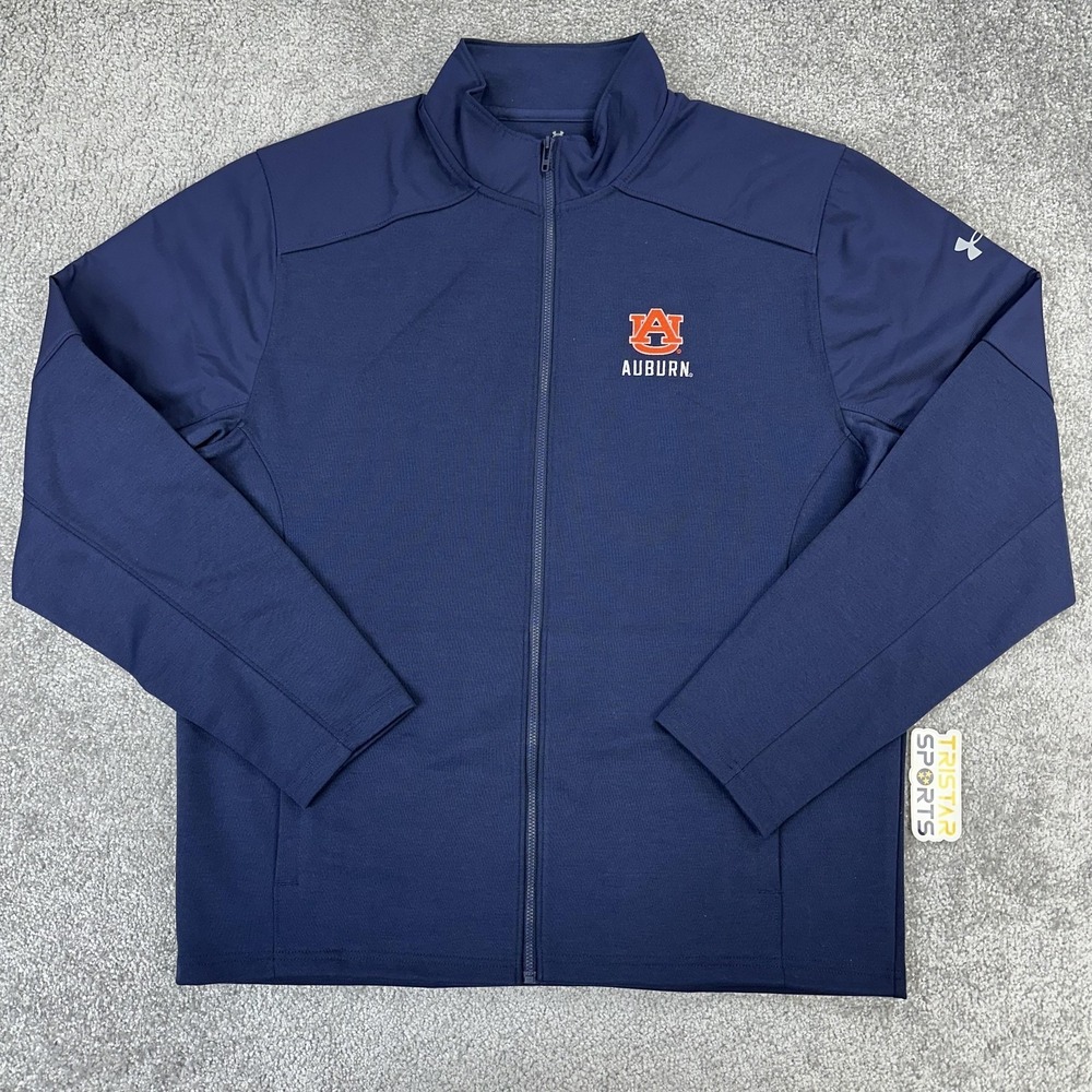 Auburn Tigers Jacket Mens Large Navy Football Under Armour Full Zip Performance